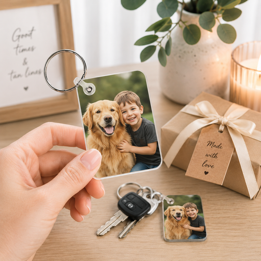 Custom Double-Sided Photo Keychain