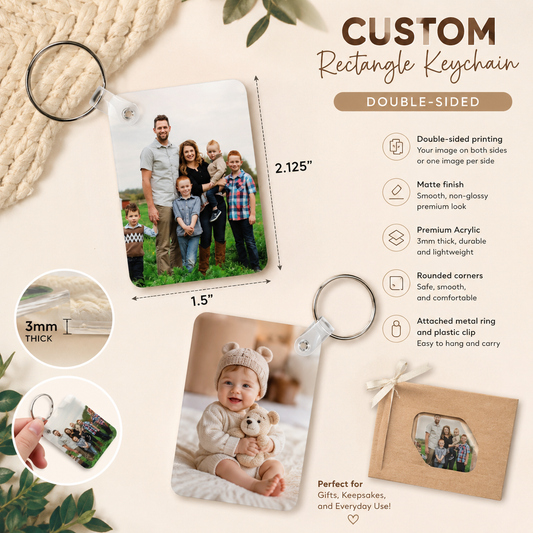 Custom Double-Sided Photo Keychain