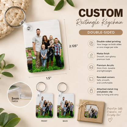 Custom Double-Sided Photo Keychain