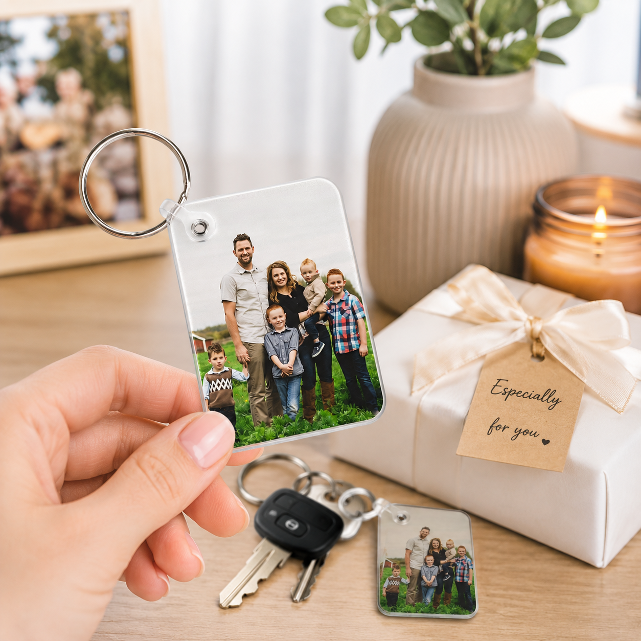 Custom Double-Sided Photo Keychain